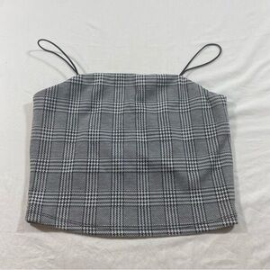 Plaid Tank top cropped woman’s Medium spaghetti straps